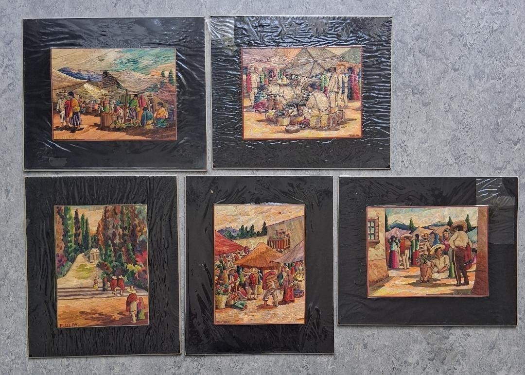 MEXICAN POPOTILLA ART BY FELIPE OLAY 1940'S-1950'S EXCELLENT CONDITION RARE
