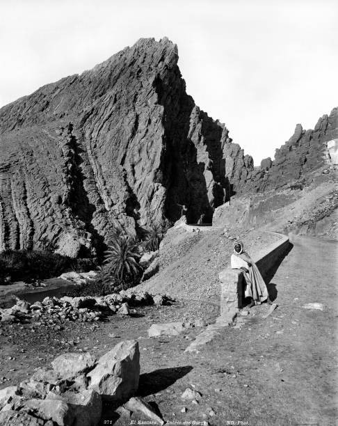 Old Large Photo El Kantara Algeria The Entry Of The Gorges About 1900