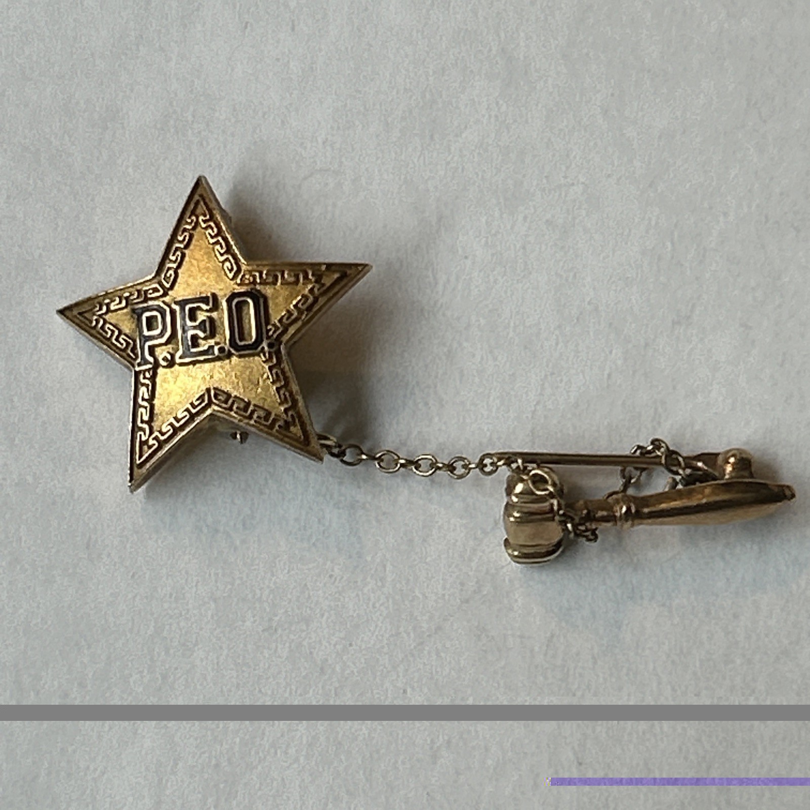 Vintage PEO 10k Gold Sisterhood Star Member Pin Brooch No. Massachusetts 2.3 G