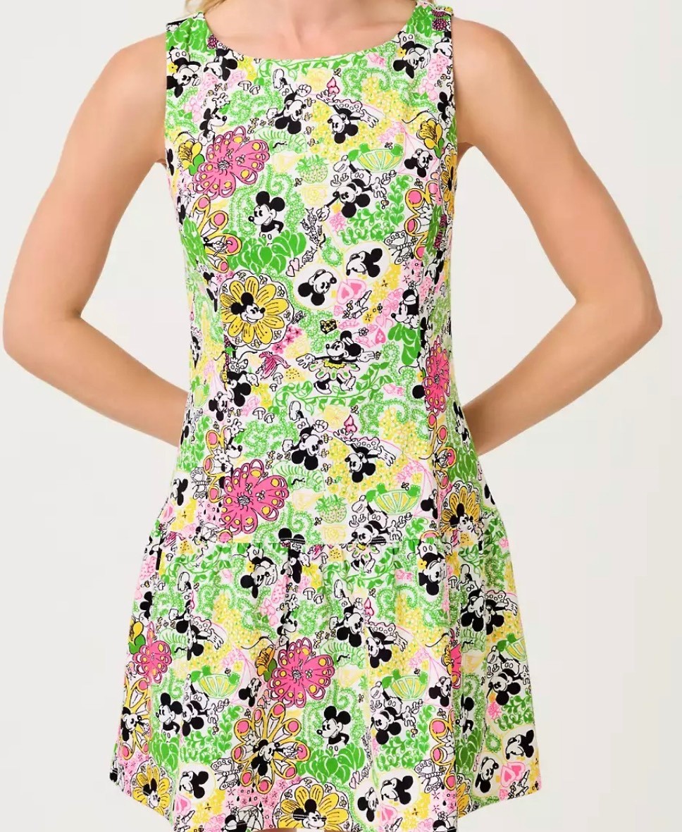 Disney Lilly Pulitzer 50+ Luxletic Nadeera Athletic Dress M Throwback Mickey