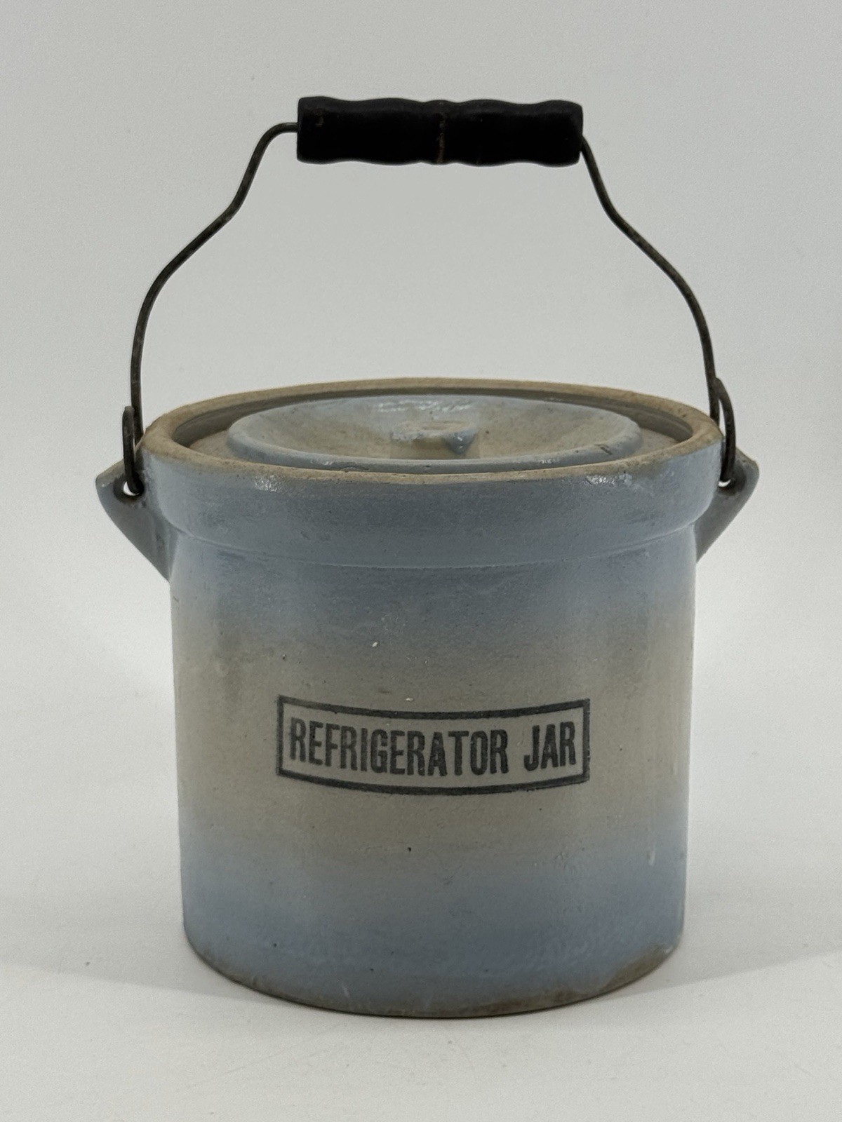 Antique, Refrigerator Jar with Lid & Bail Handle, Stoneware, Crock, Red Wing Antique, Refrigerator Jar with Lid & Bail Handle, Stoneware, Crock, Red Wing