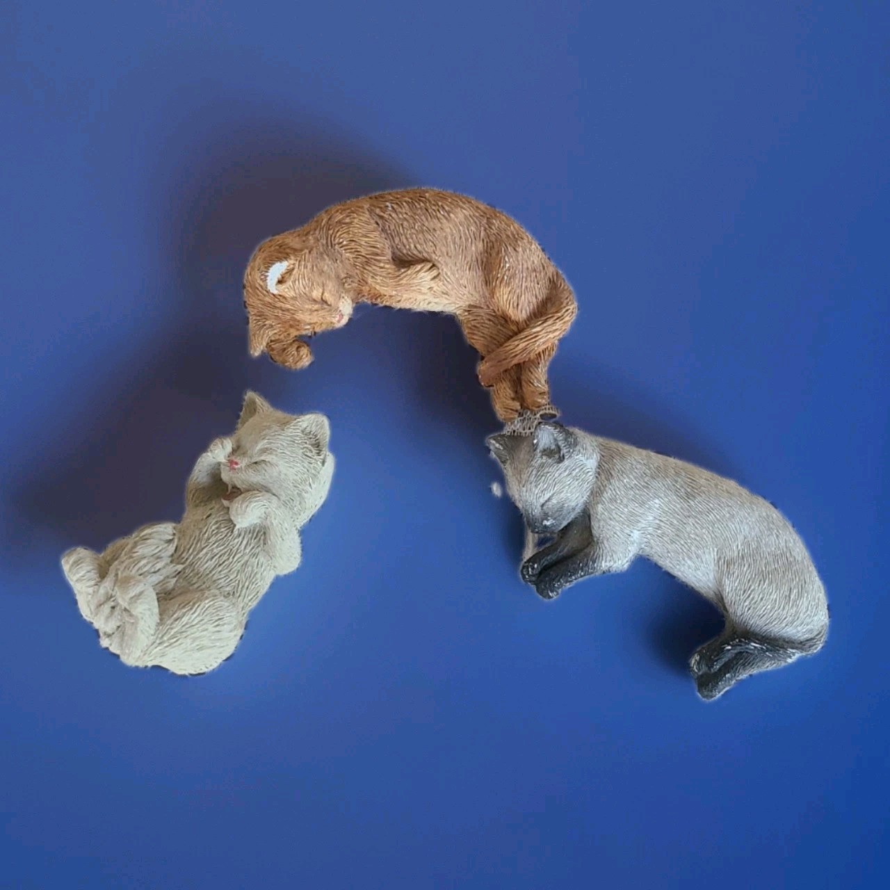 3 Vintage Sandicast Kitty Cats Signed Sandra Brue Figure  Sculpture