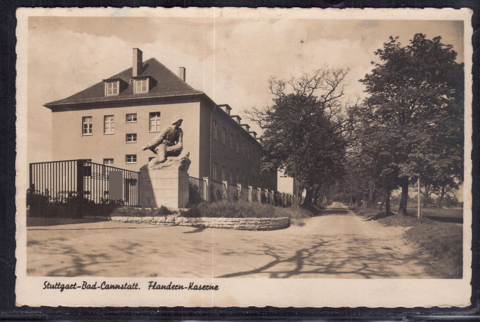 Postcard Stuttgart-Bad Cannstatt, Flanders barracks 1940