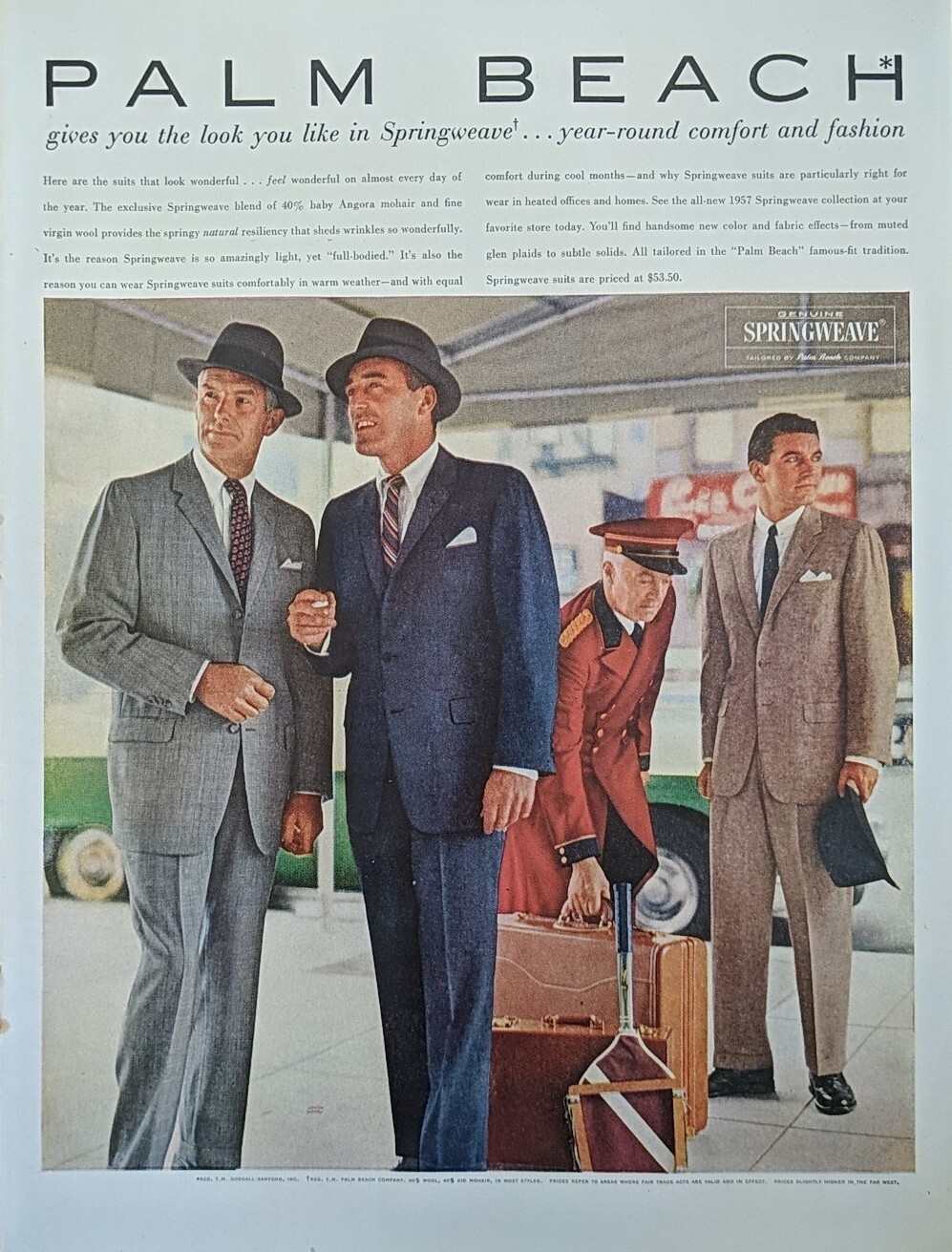 1959 Palm Beach Business Suits, Year Round Comfort And Fashion Print Ad 