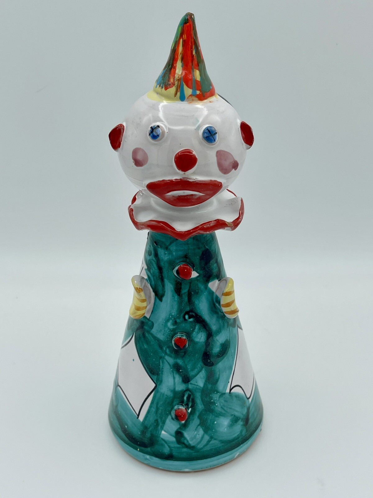Vintage Italian Art Pottery Figural Clown Bank 10” Tall Hand Painted Kitsch Vintage Italian Art Pottery Figural Clown Bank 10” Tall Hand Painted Kitsch