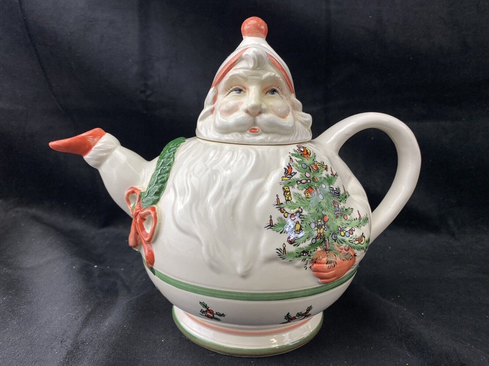 Vtg Dept 56 CHRISTMAS KRINGLE Teapot w/ Box Santa Pouring 4550-0 Japan EUC