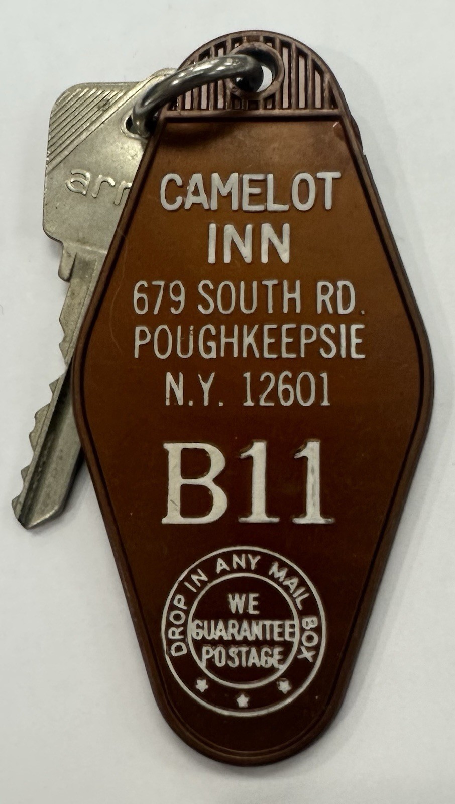 Camelot Inn 679 South Rd. Poughkeepsie, New York 12601 Hotel Room Key #B11 Fob
