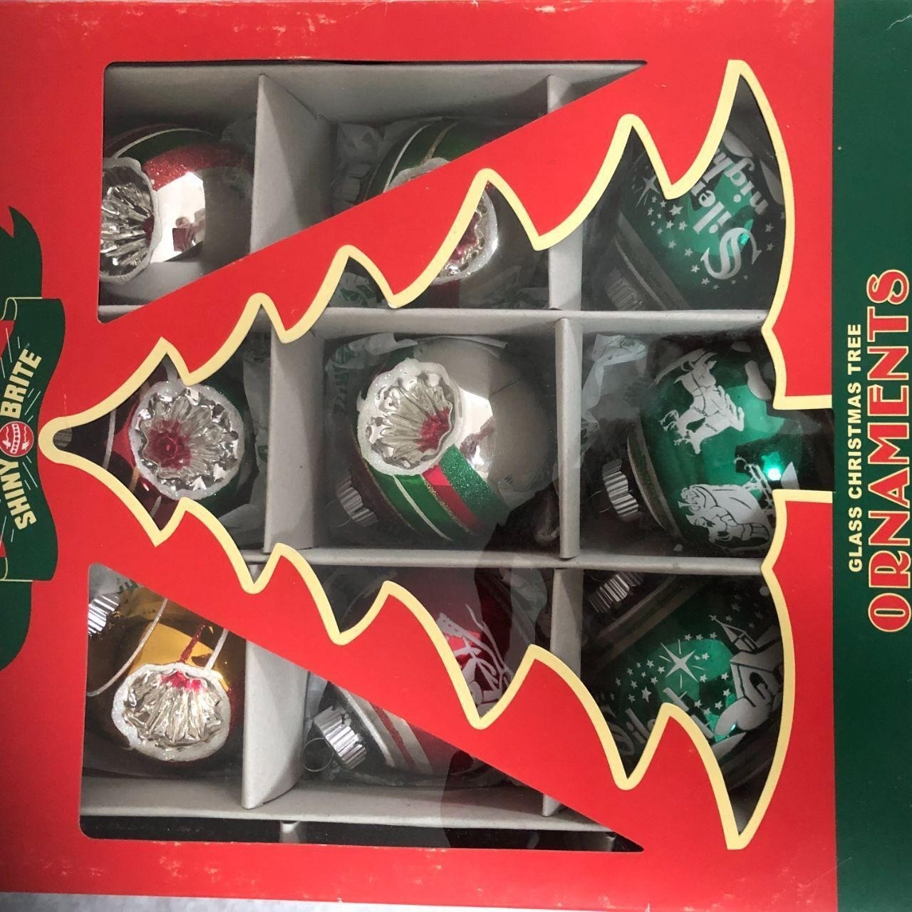 Christopher Radko Shiny Brite Glass Ornaments Vintage 1940s Design Cottagecore