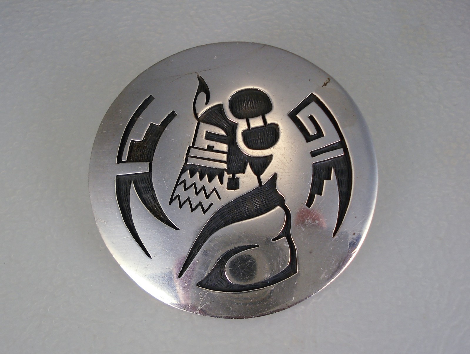 VINTAGE Maynard Talaheftewa HOPI STERLING SILVER KACHINA PIN NECKLACE PENDANT