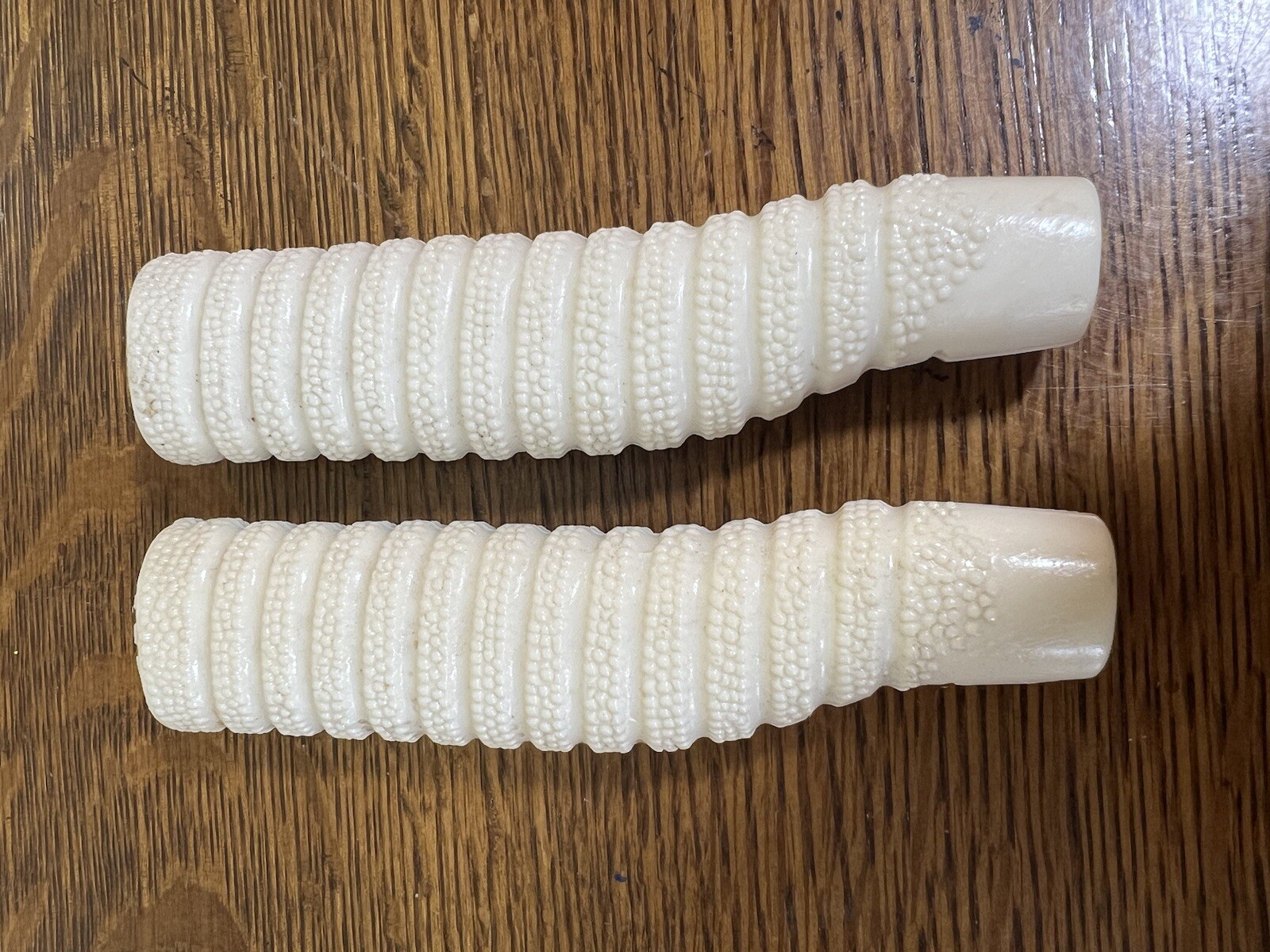 Pair NOS Antique White Celluloid Handle Grips Unused Rare #6