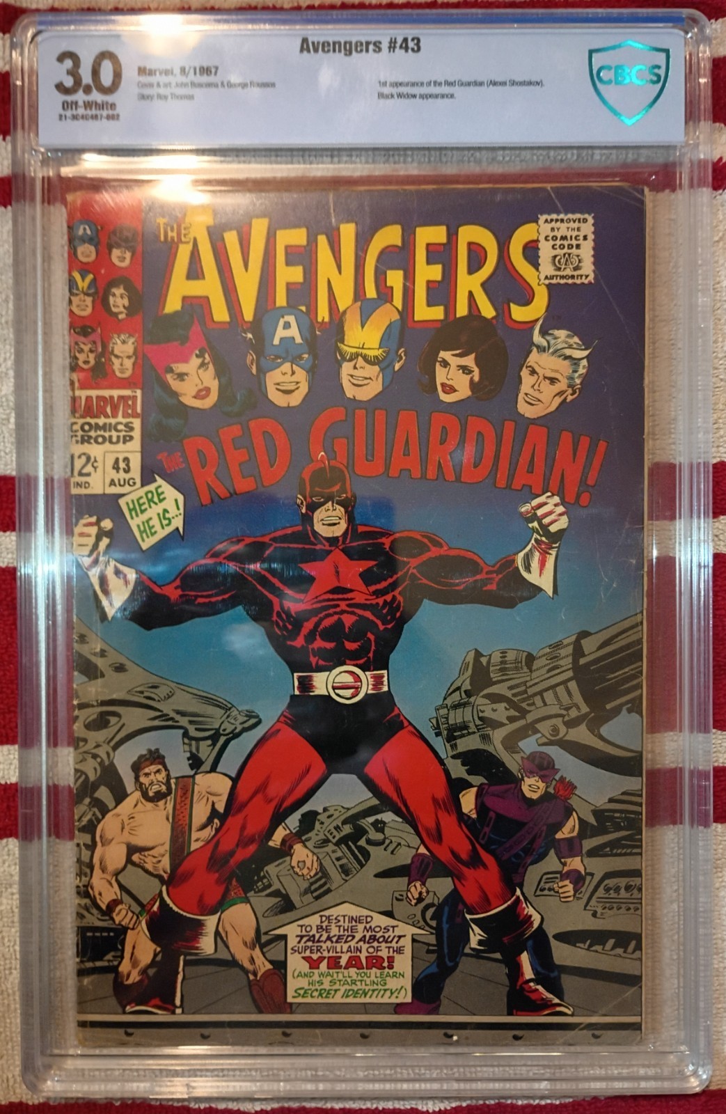 Avengers # 43 Marvel,8/1967 CBCS 3.0 1 st appearance of the Red Gaurdian