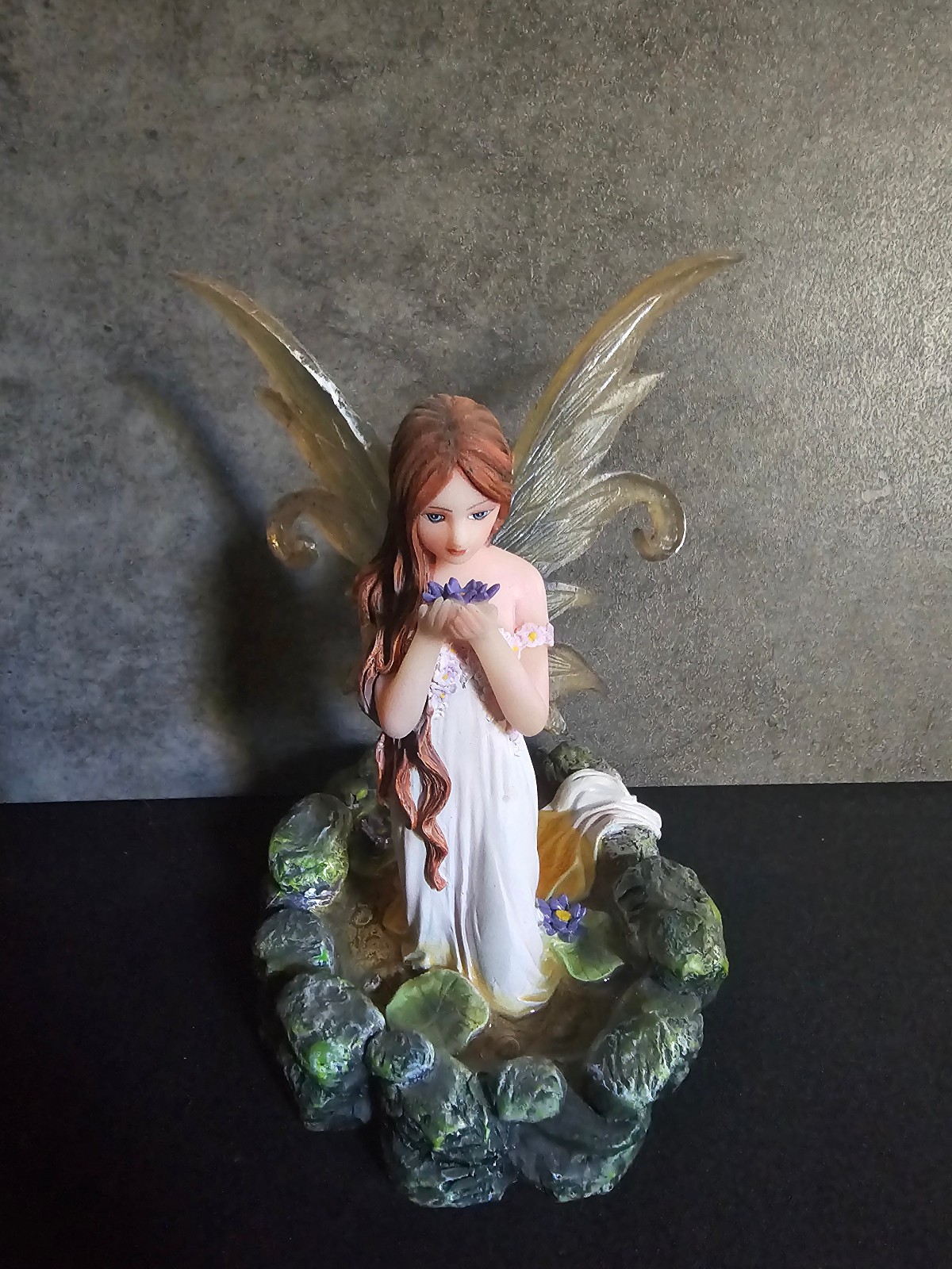 Pacific Giftware White Water Princess Fairy Kneeling in Pond Mystical Figurine