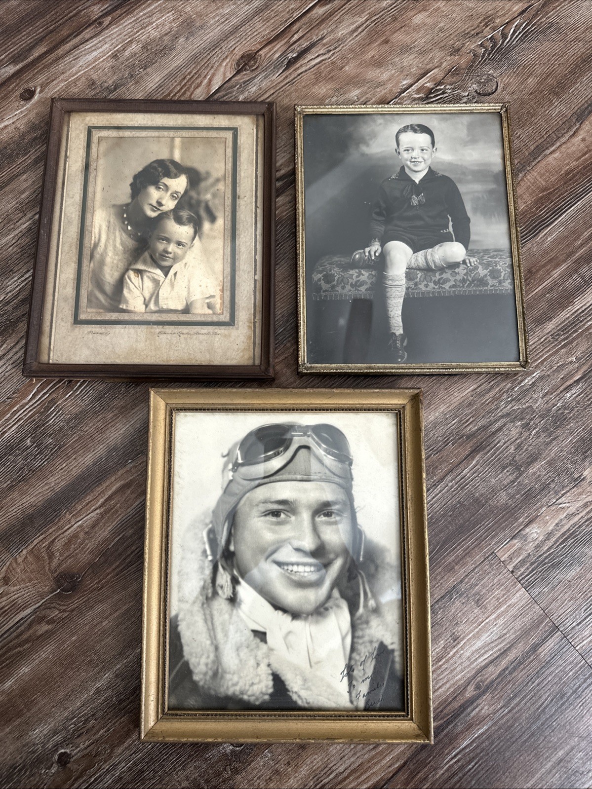 Vintage WWII USAAF Pilot Photos Lot 3 Antique Amarillo TX Stout Family Portraits