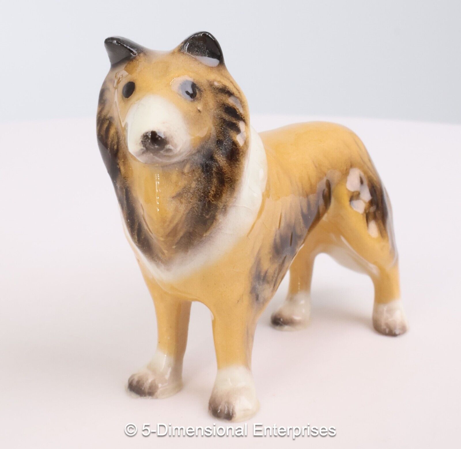 Hagen Renaker Mini COLLIE Dog Light Brown Figurine - Glossy Finish