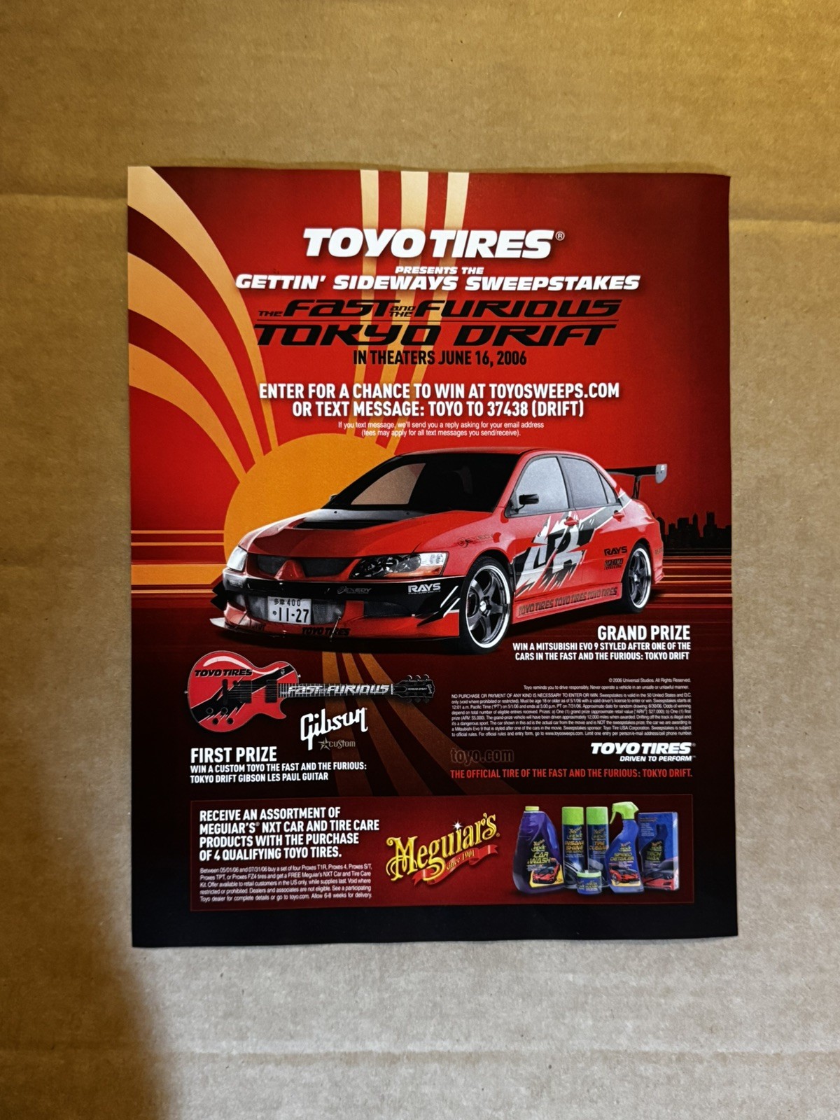 2006 PRINT AD Toyo Tires Fast & Furious Tokyo Drift \