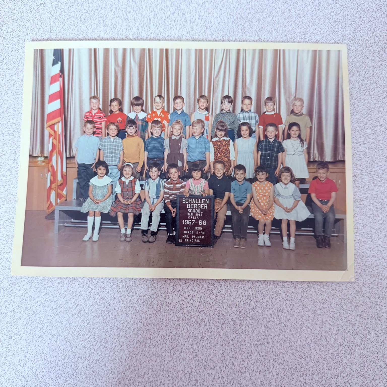 School Class Photo 1967-68 Snapshot Photograph Kansas Kids Students