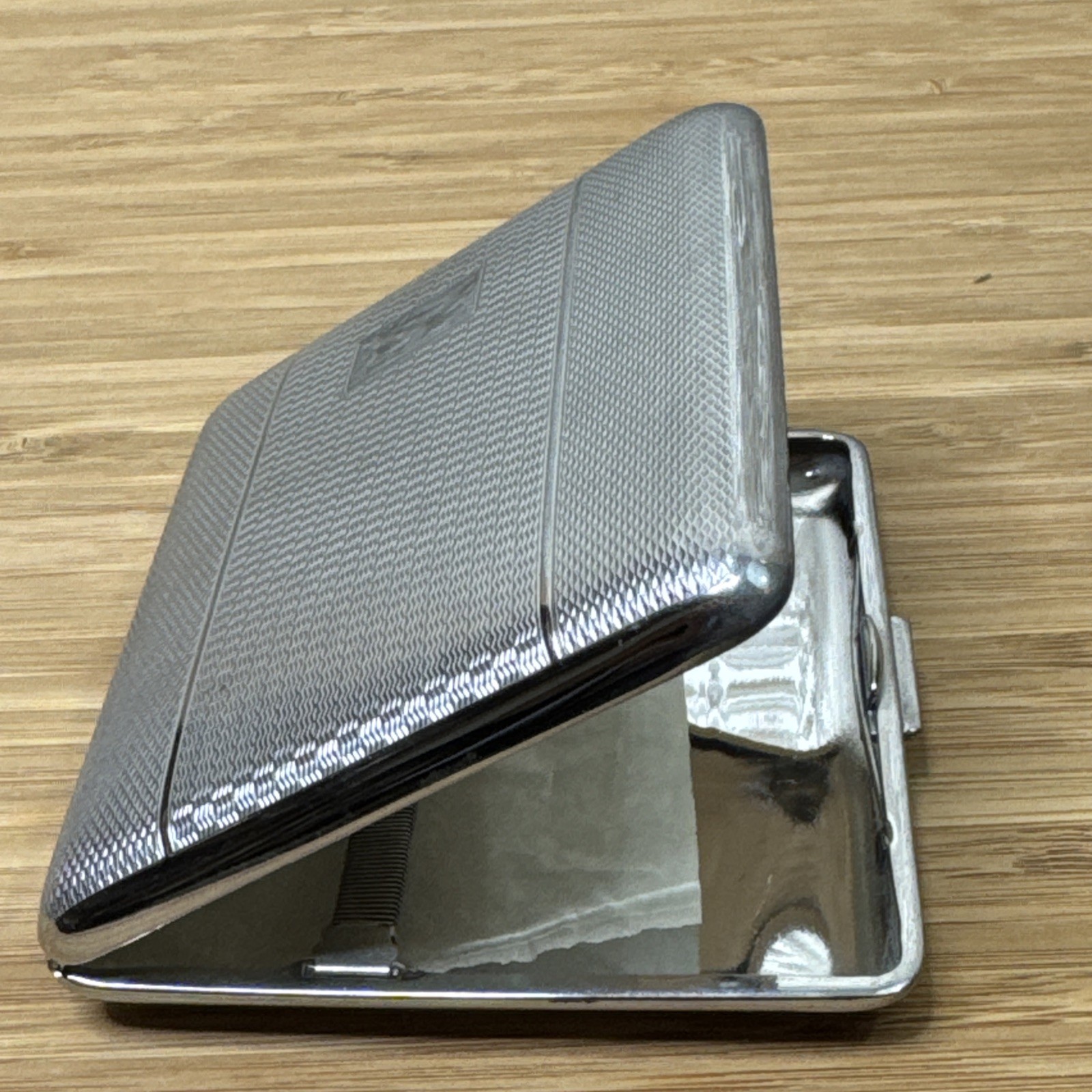Vintage Roger’s Cigarette Case Chrome Art Deco Made In England Never Used