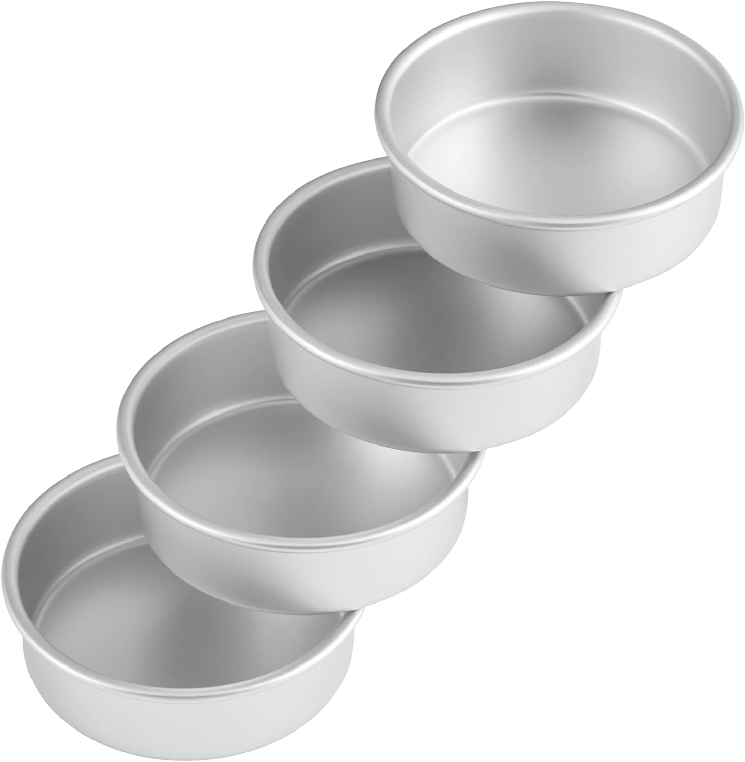 Wilton Performance Pans Aluminum round Cake Pan, 6 X 2 In., Pack of 4)