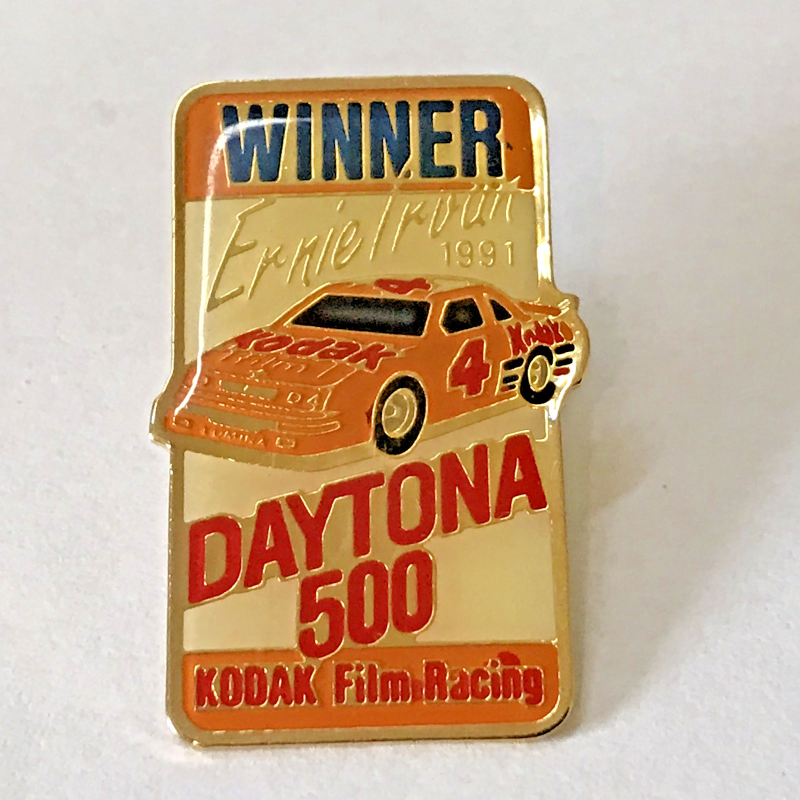 1991 Daytona 500 Winner Ernie Irvan Kodak Film Racing Souvenir Lapel Pin (RA1)