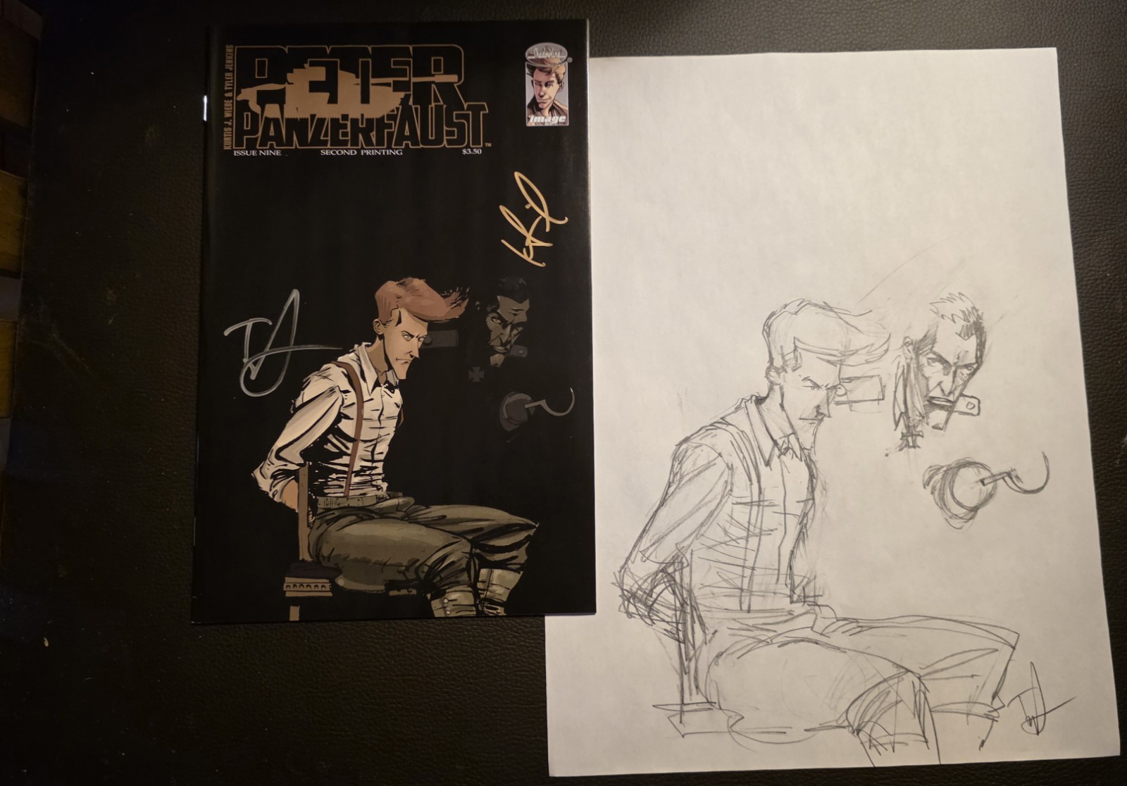 Peter Panzerfaust #9  Signed Wiebe & Jenkins Orignal Cover Art Captain Hook
