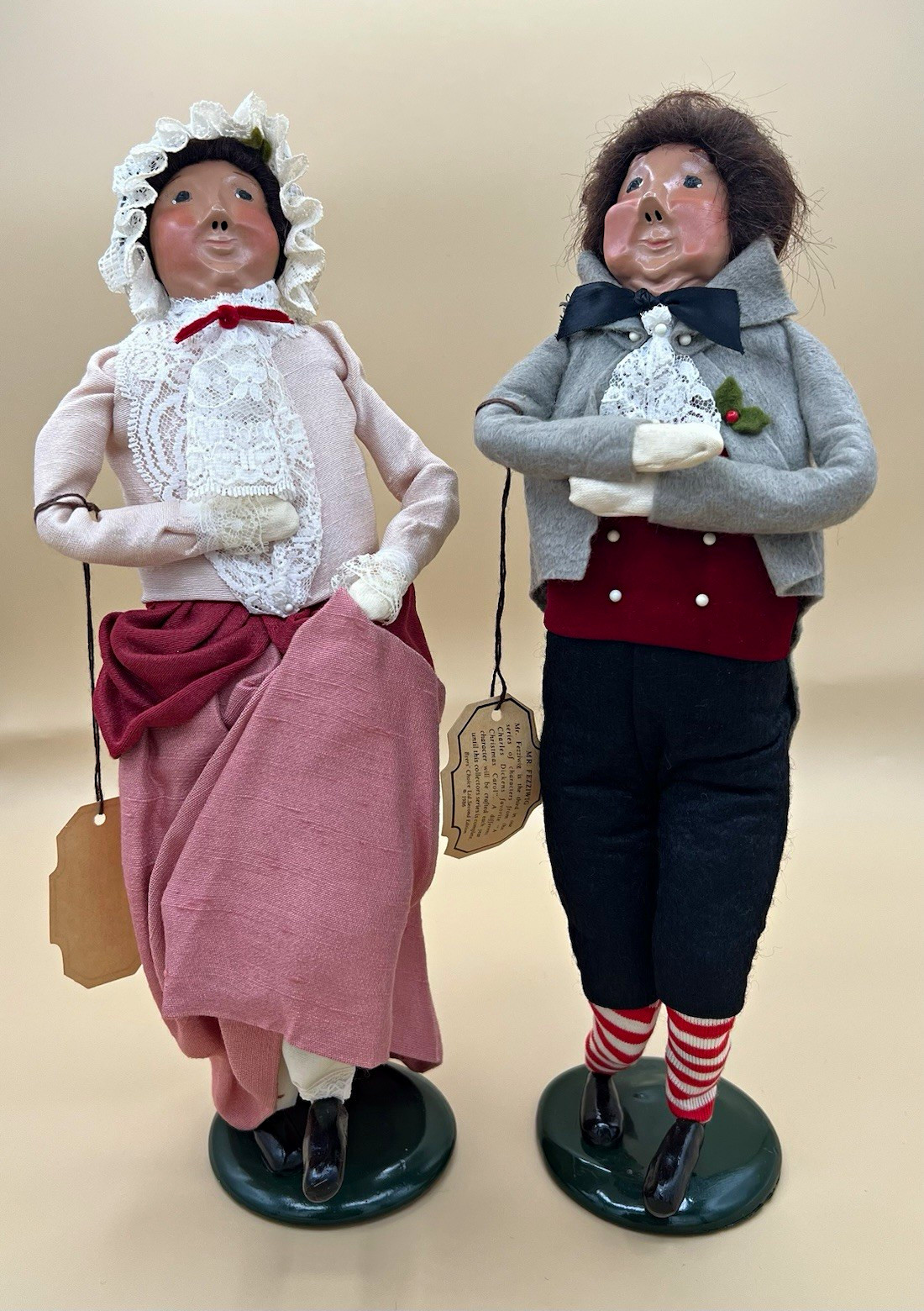 Vintage 1986 Byers Choice Carolers Mr & Mrs Fezziwig 2nd Edition Pair Dickens 