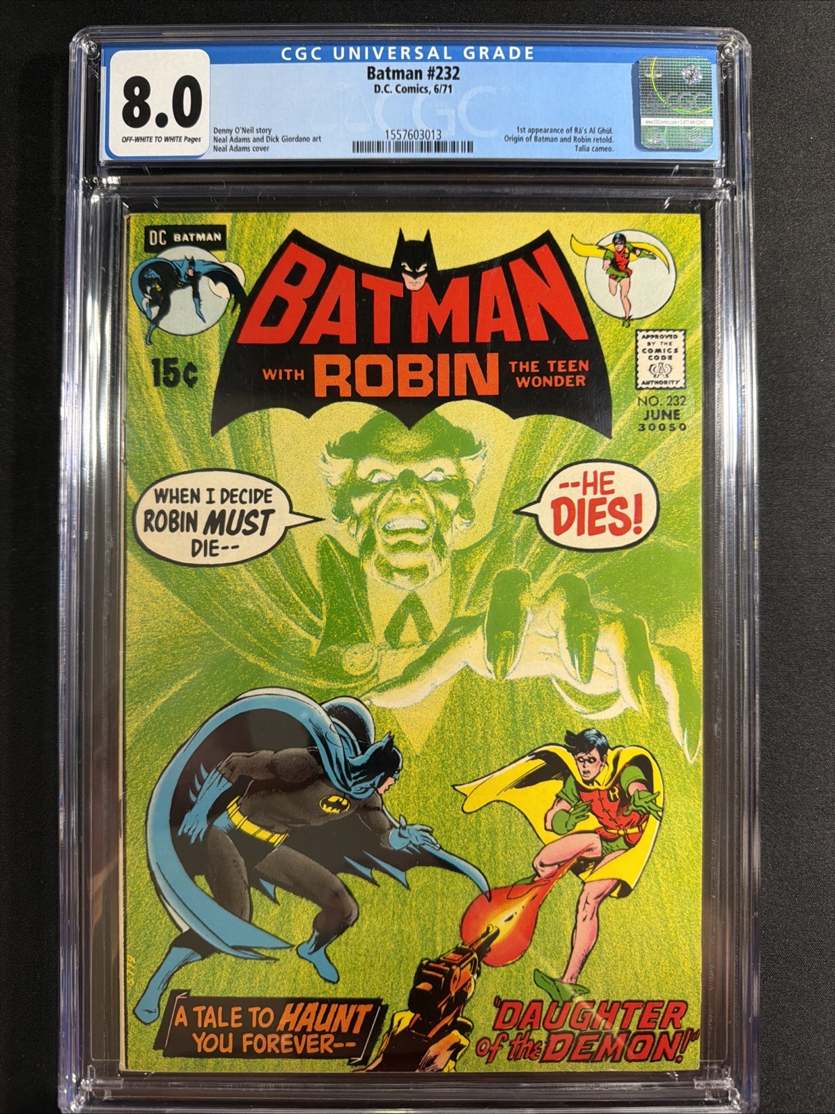 Batman #232 CGC 8.0 DC Comics 1971 1st appearance Ra's al Ghul OW/W *S11