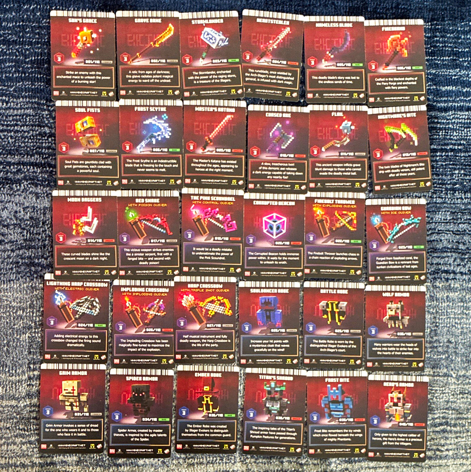 Minecraft Dungeon Arcade Lot 97 Cards, Selling individually message to buy.