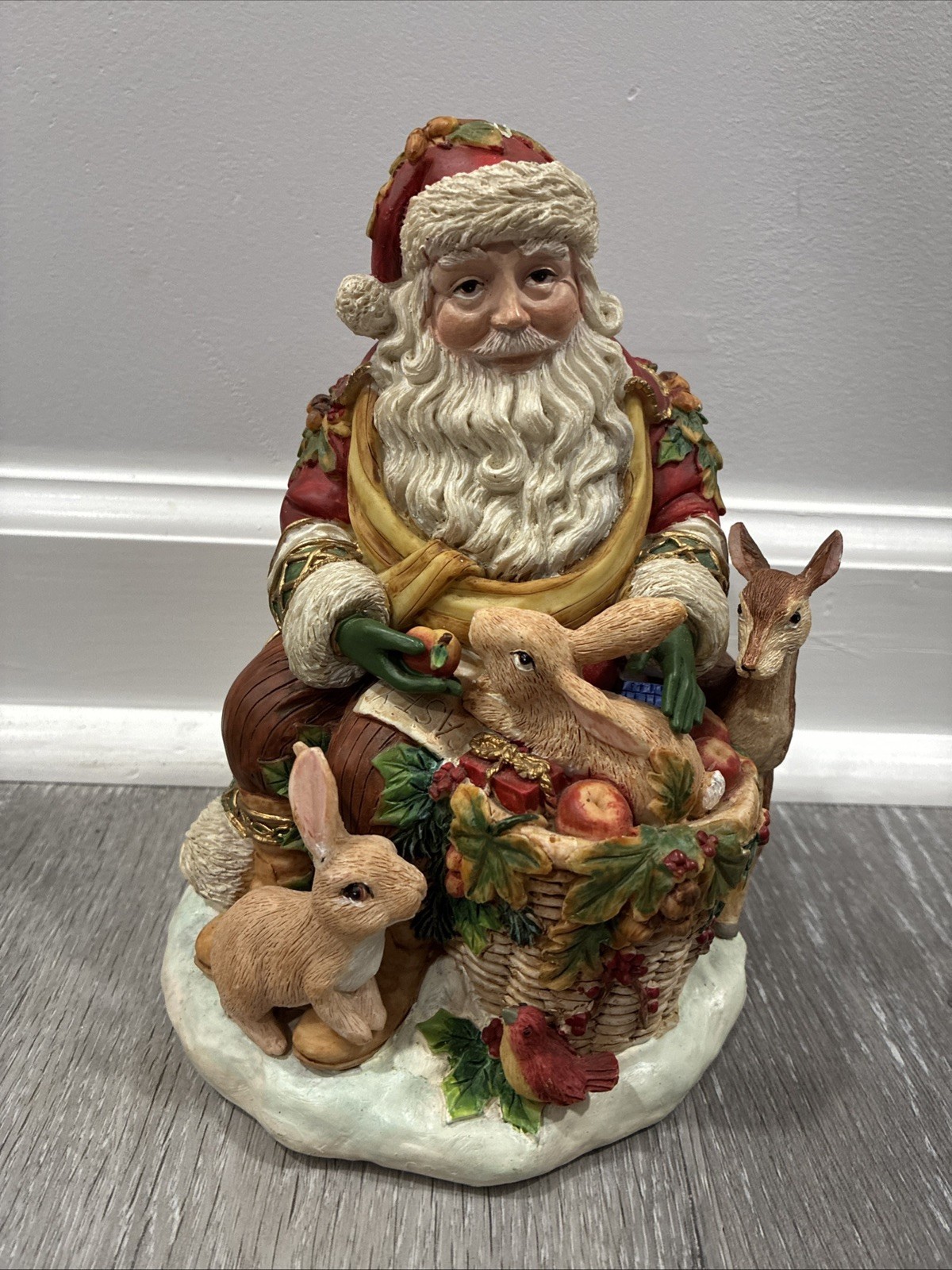 Vtg 2004 Fitz And Floyd Christmas Santa Claus Silent Night Music Box Works 8\
