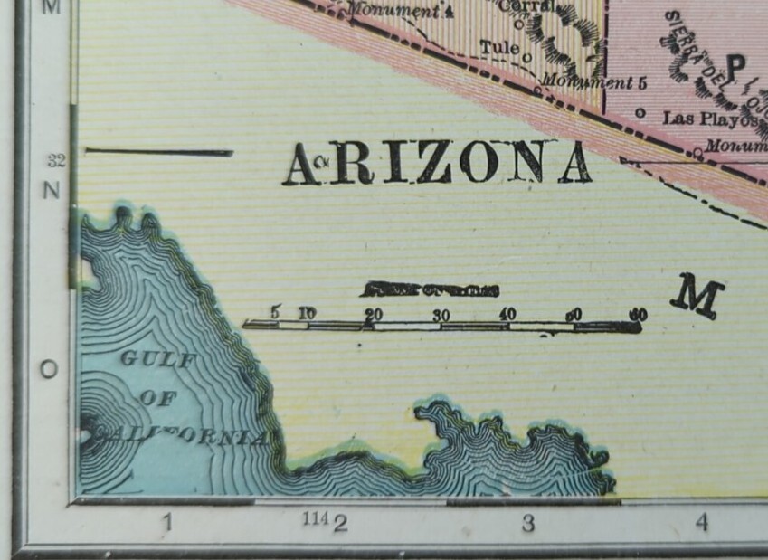 Vintage 1900 ARIZONA TERRITORY Map 11\
