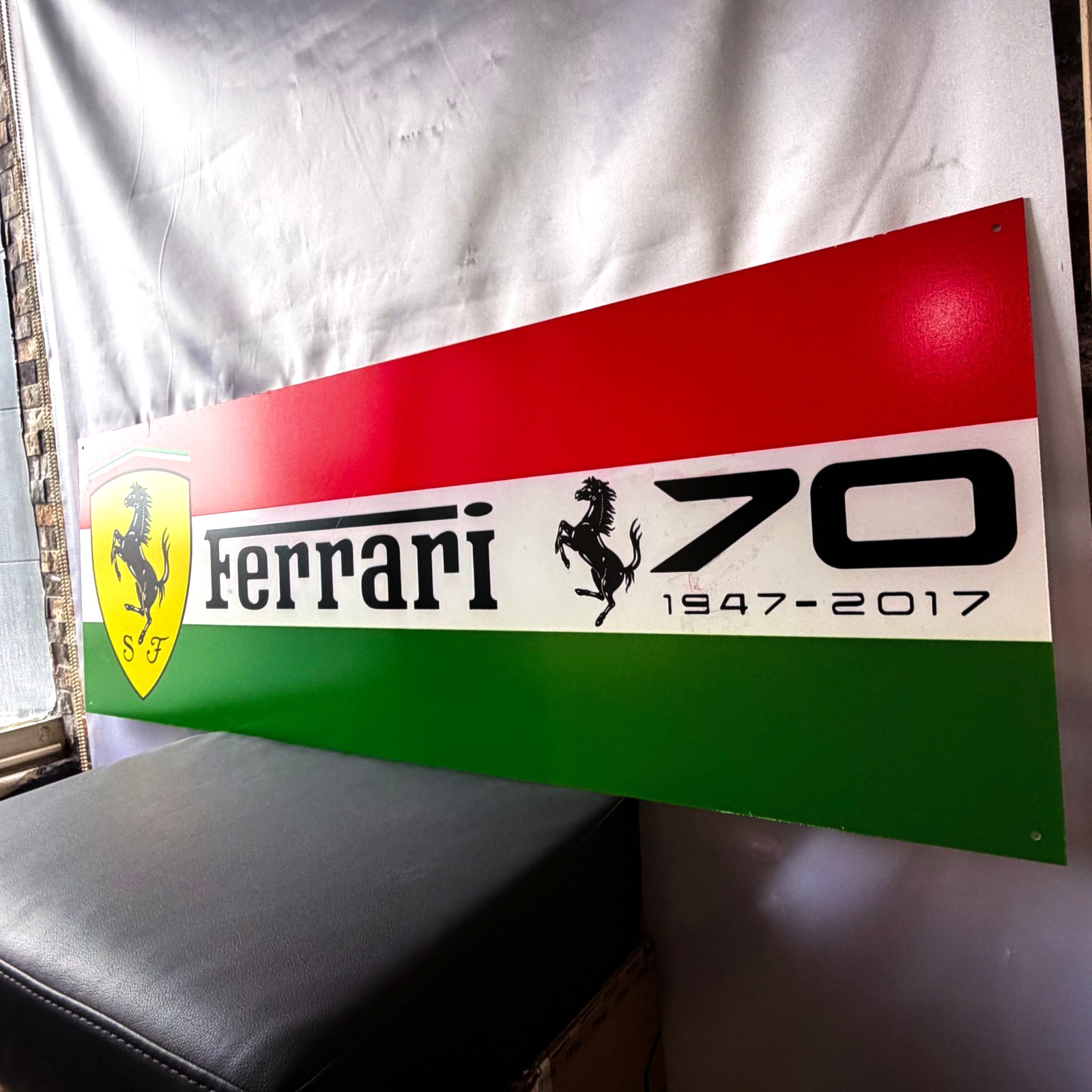 Ferrari 70th Anniversary – Garage Heavy Metal Sign – 118 × 40 cm (46.5” × 15.7”)