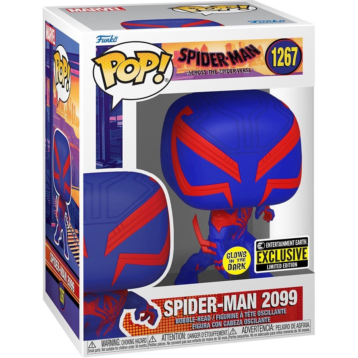 Funko Pop Spiderman Across The Spider-Verse Spiderman 2099 GITD Figure exclusive