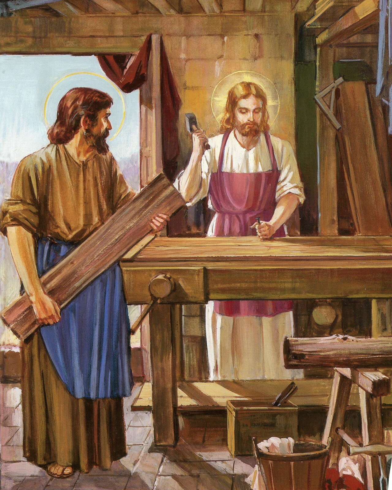 Catholic print picture- JESUS THE CARPENTER P  -   8\