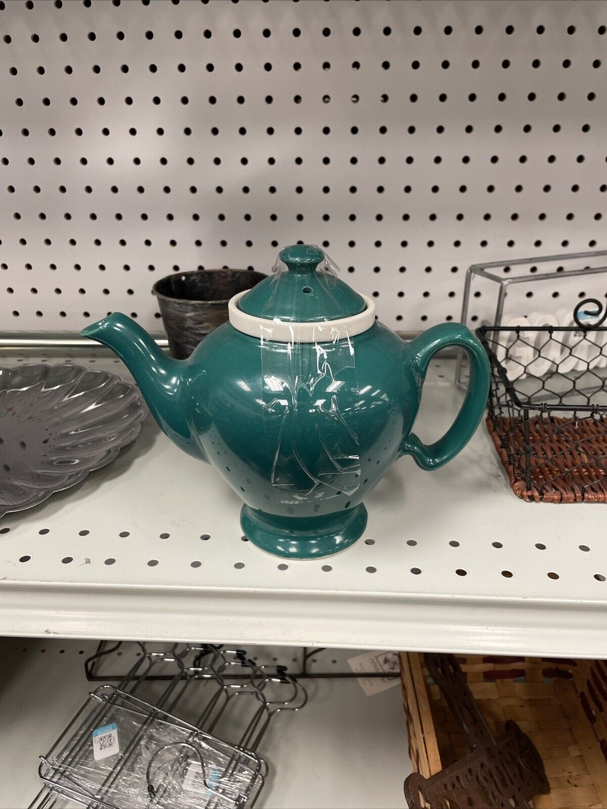 Vtg McCormick Ceramic Teal Baltimore Tea Pot Teapot with Infuser
