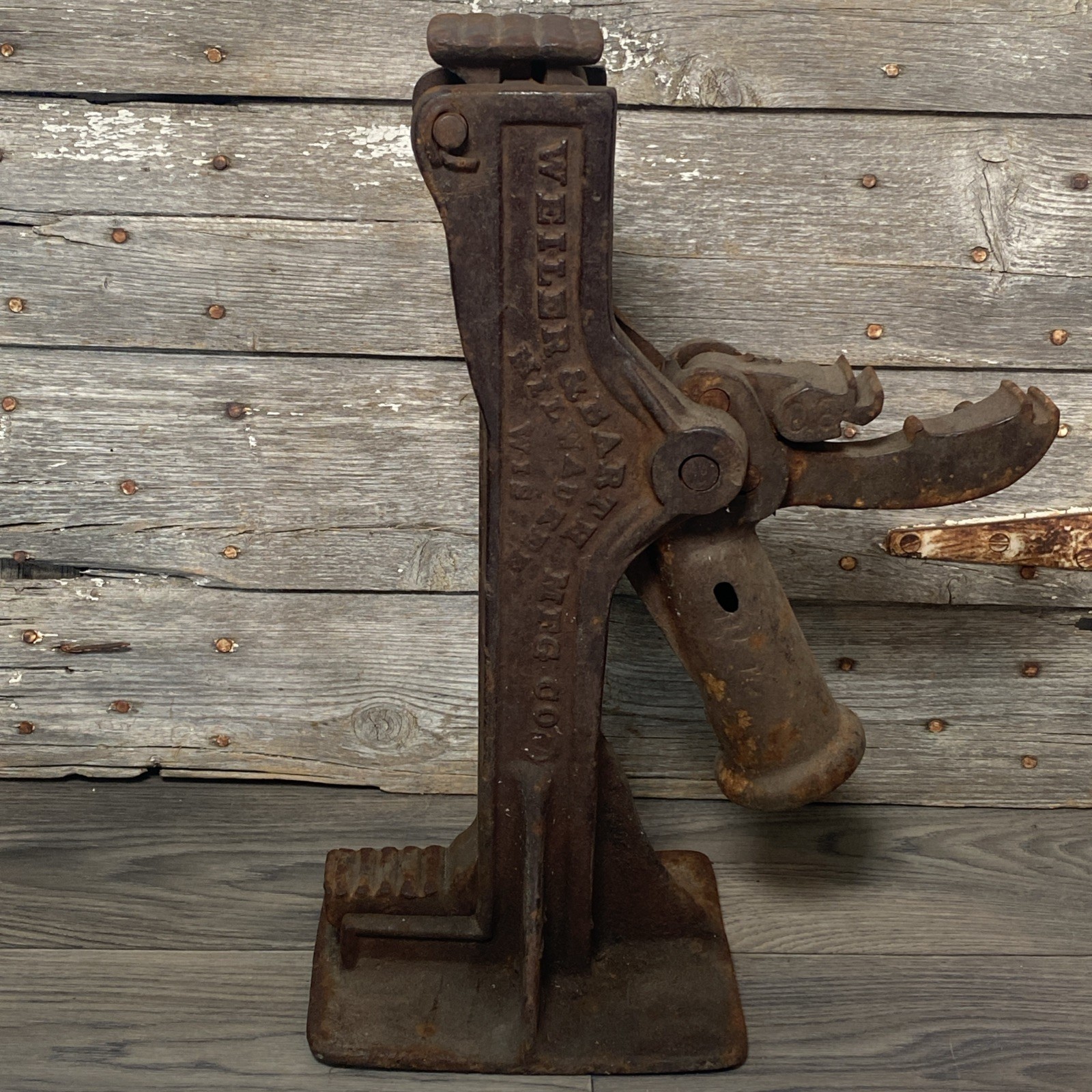 Antique Railroad Jack 1895 Pat. Ratchet-Lever Weiler & Barth Mfg Co Milwaukee Wi