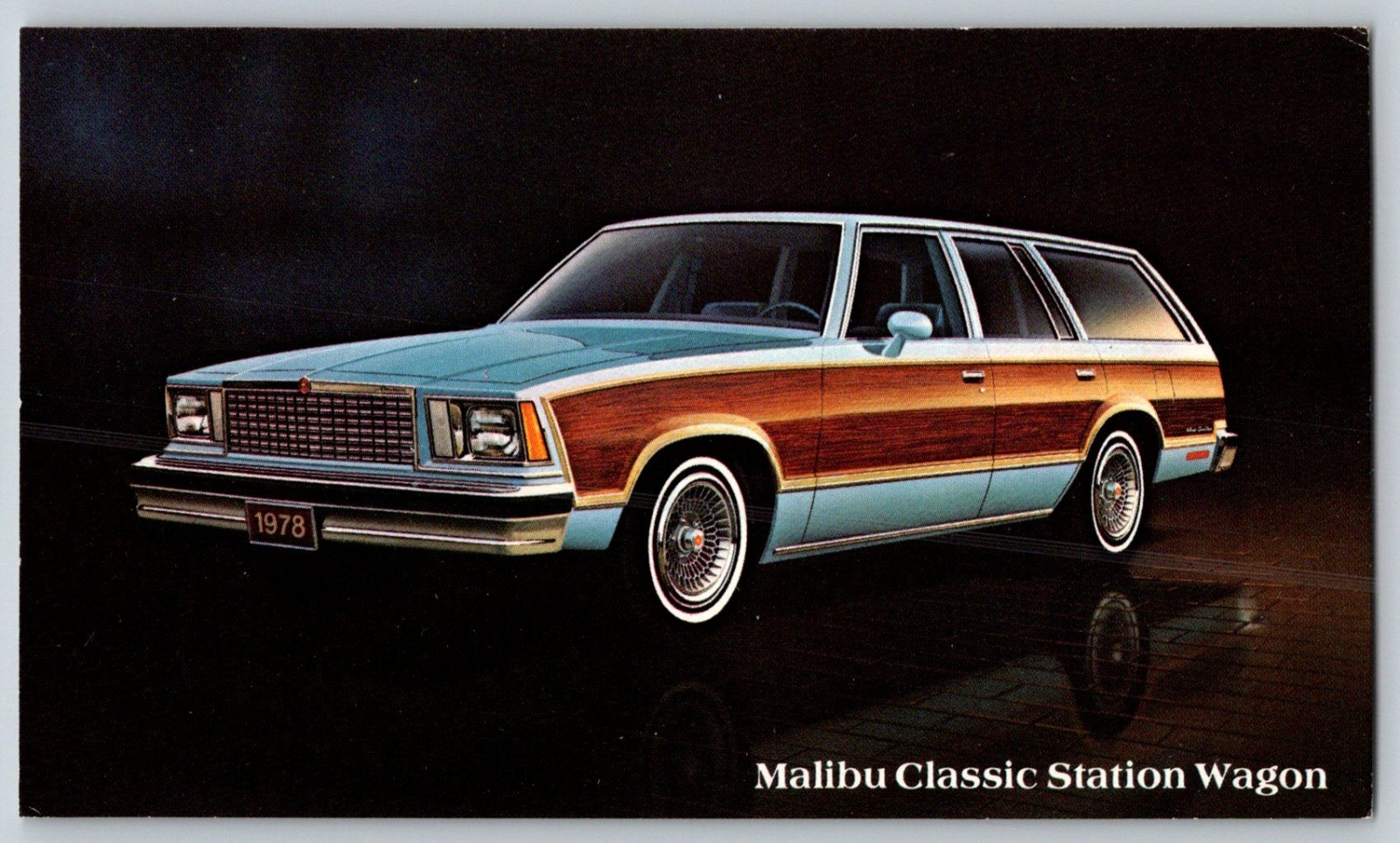 Malibu Classic Station Wagon 1978 Chevrolet advertising Postcard
