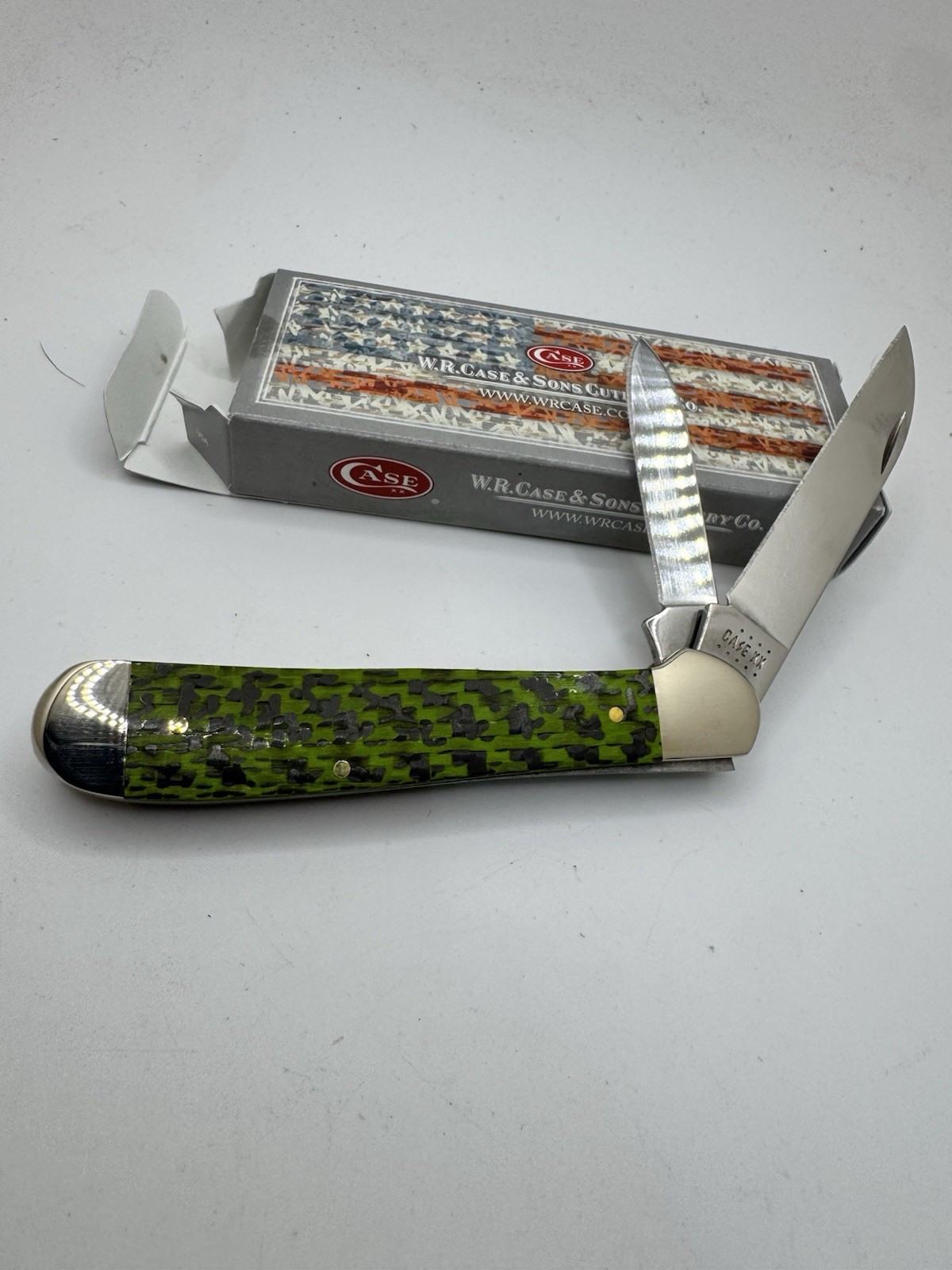 Copperhead Green & Black Carbon Fiber/G-10 Weave Knife - 2021 Case XX 10249W SS