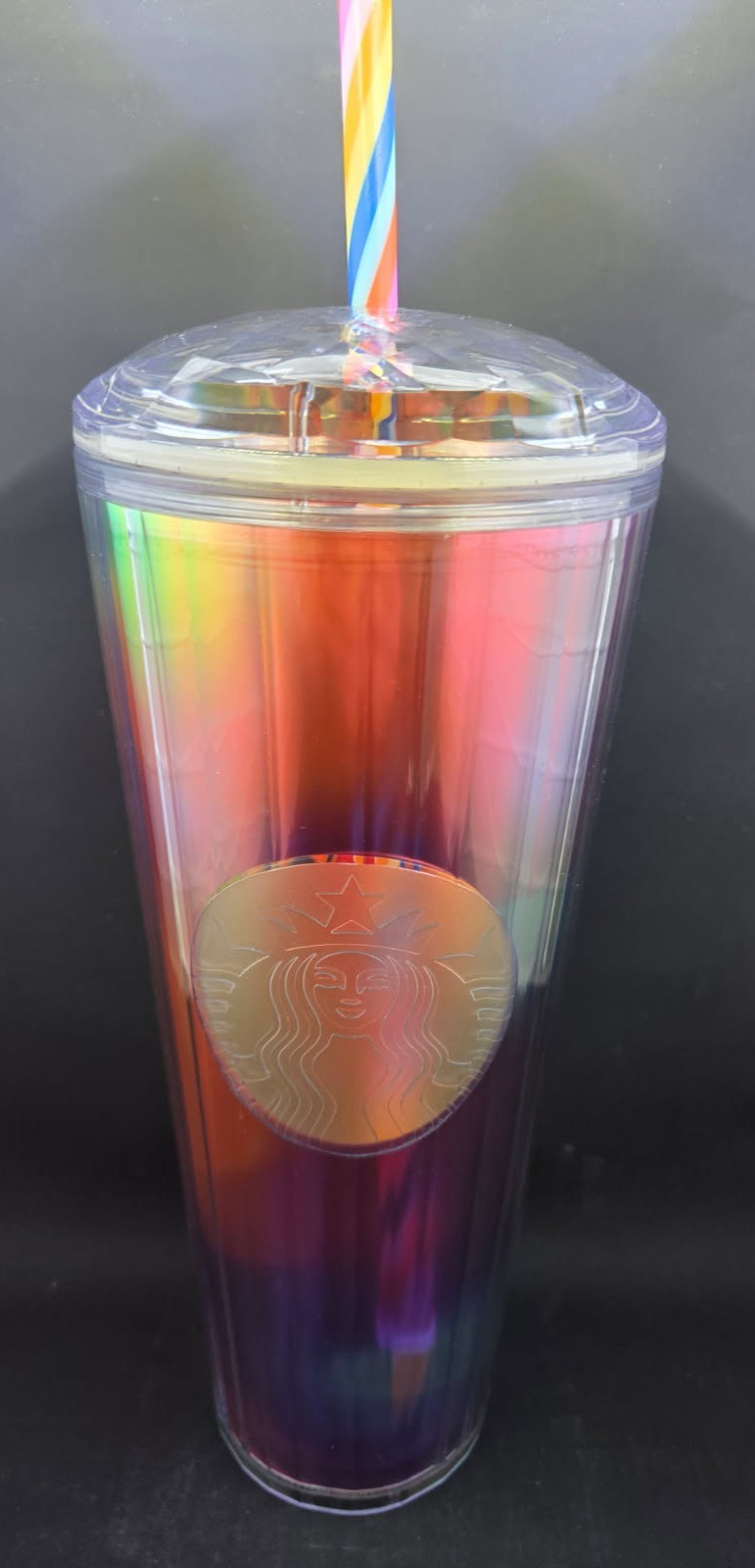Starbucks Exclusive 2021 Rainbow Pride Kaleidoscope 24 oz Cold Cup Tumbler