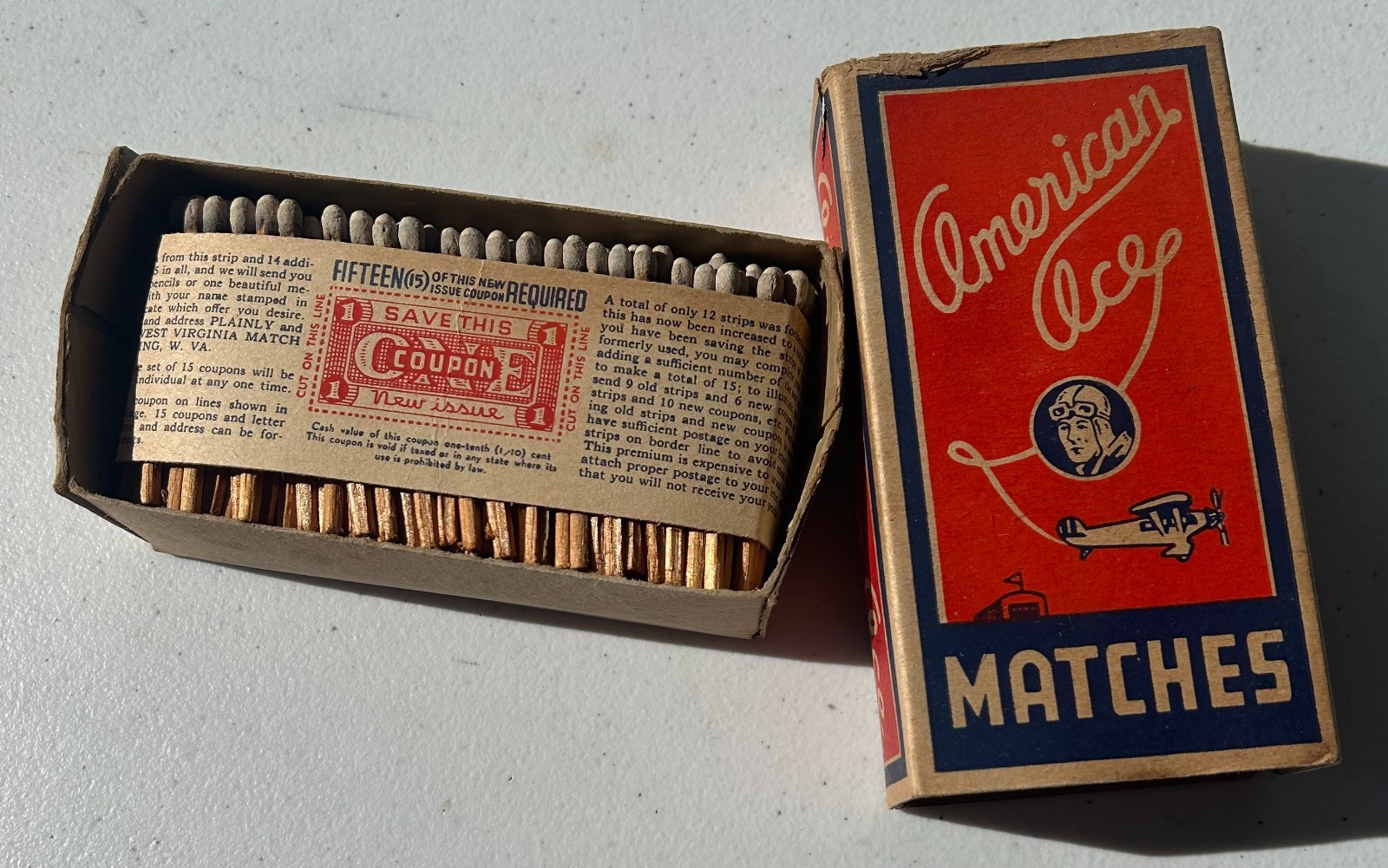 American Ace Vintage Safety Matches 250ct 5