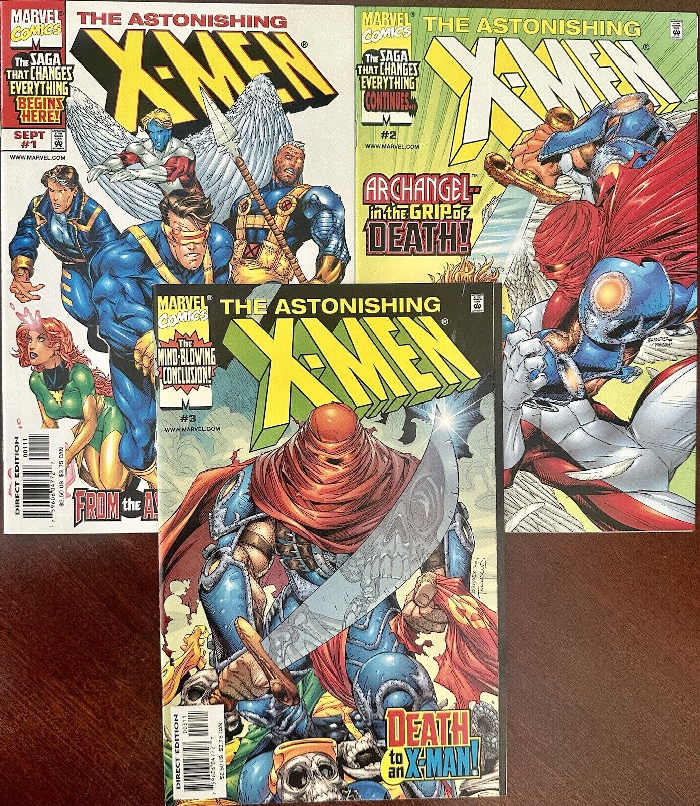 3 issue LOT - The Astonishing X-Men #1, 2, 3 (1999) Marvel