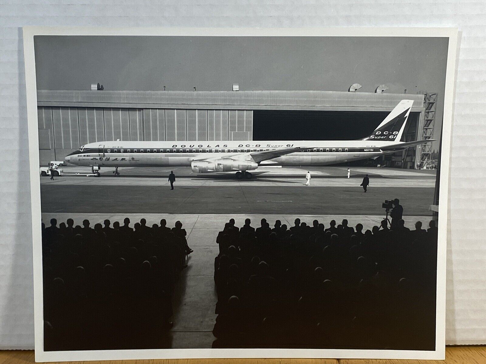 Douglas DC- 8 Super 61 Being Presented To The Public VTG Stamp C 91012 B&W