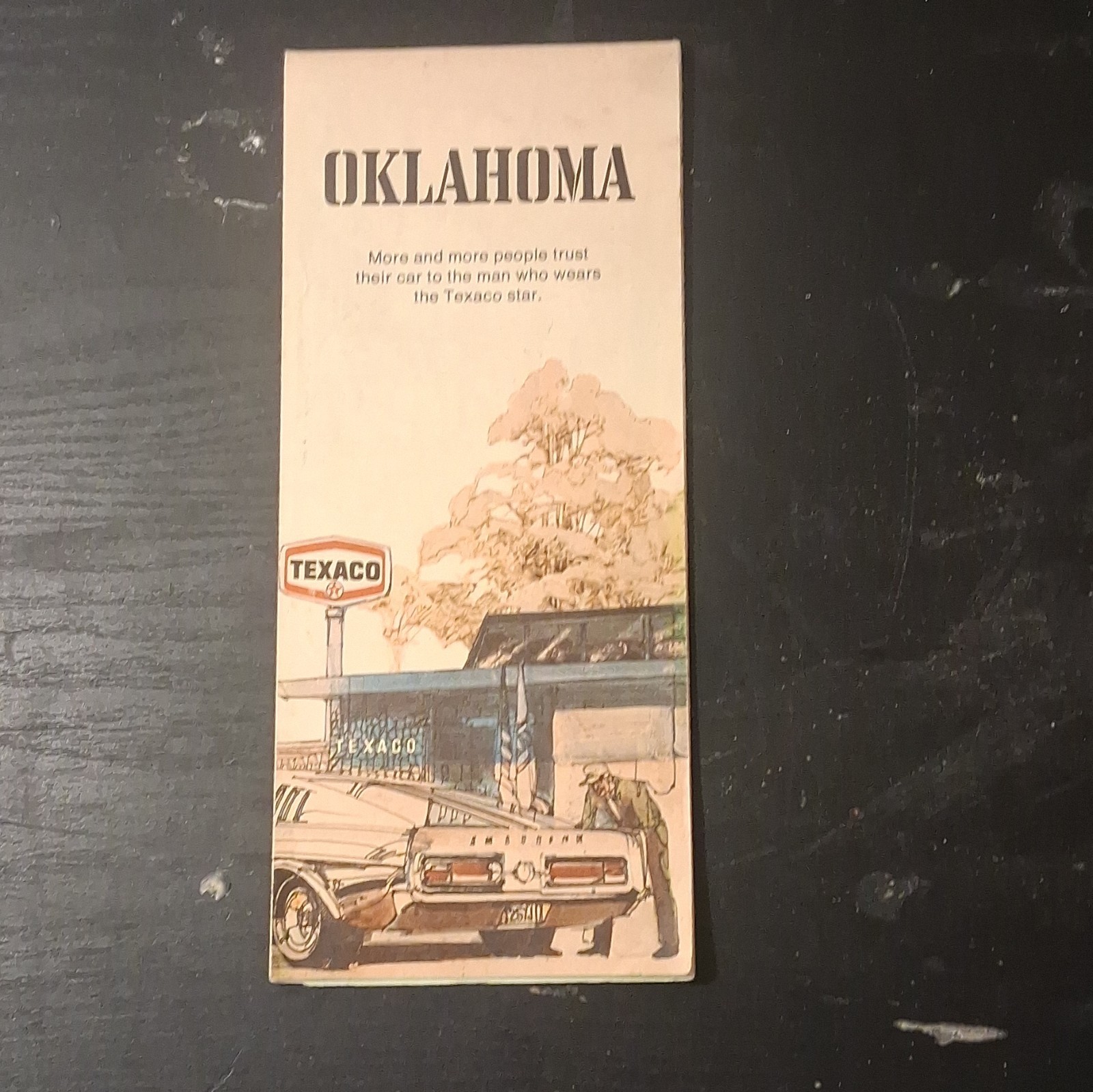 Texaco Map Oklahoma Tulsa Norman Oklahoma City 1973 Gas Oil Advertising