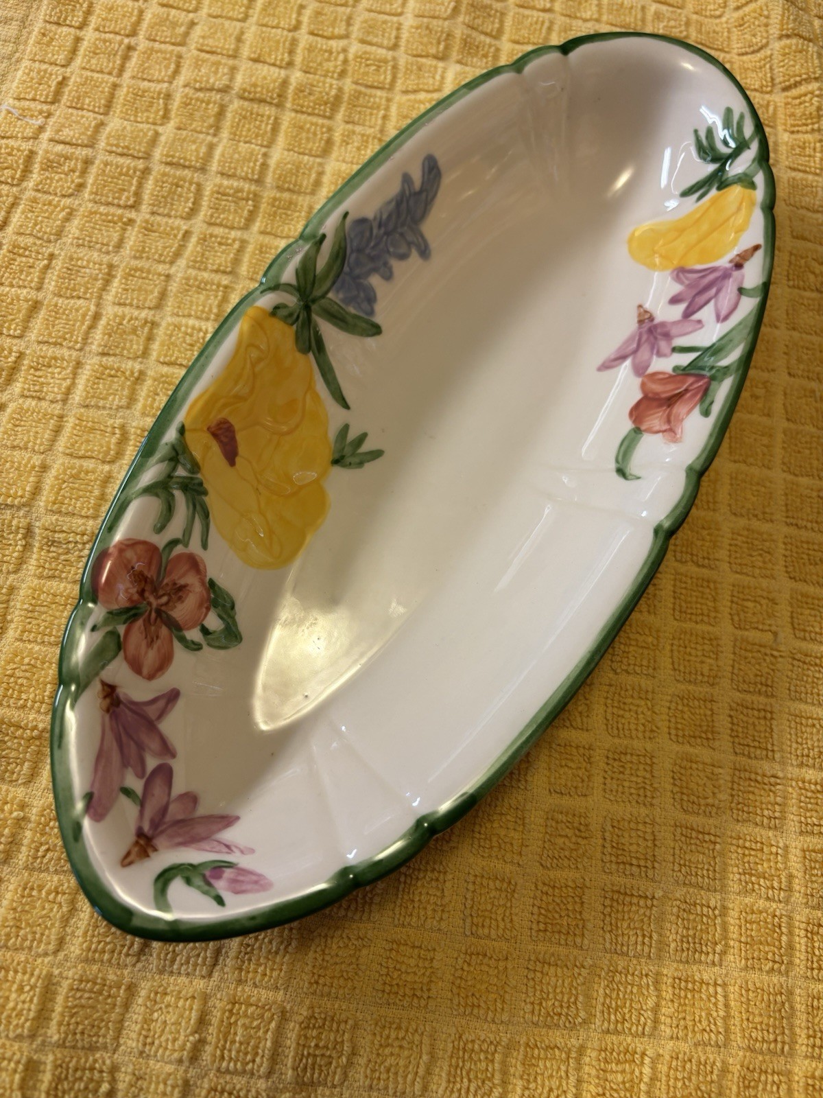 Rare Franciscan Wildflower Pattern Relish Plate 