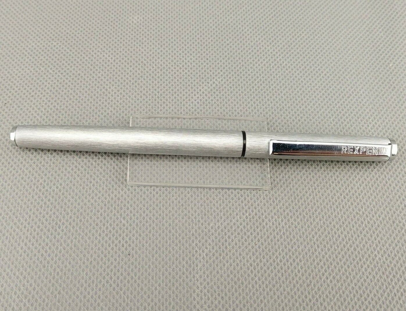 Vintage REXPEN Fountain Pen Brushed Metal Chrome Trim #2897