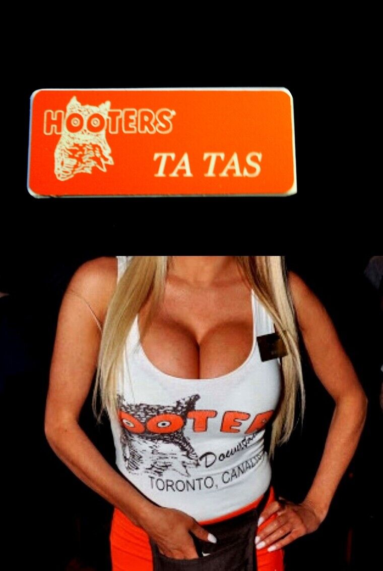 Hooters Uniform Ta Tas Name Tag Pin Back Dress Up Role Play Costume Accessory
