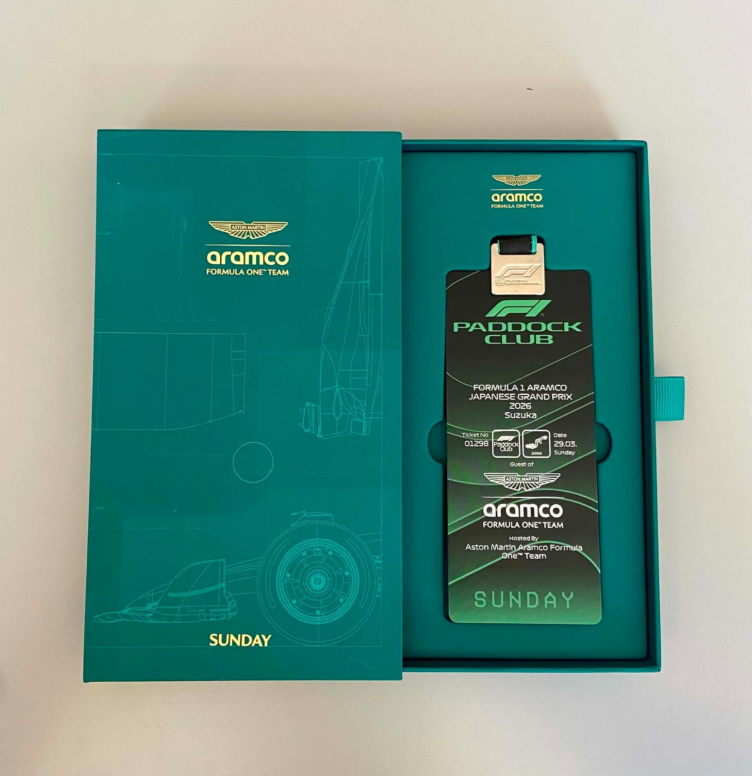 2026 F1 Japanese GP Suzuka Paddock Club Sunday Pass Aston Martin UNPUNCHED + Box