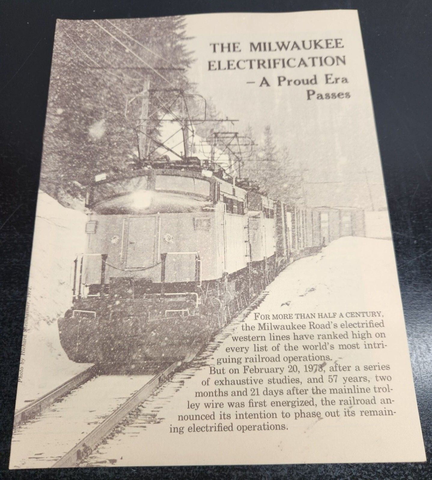 The Milwaukee Electrification Booklet 1979 Historical Railroads Printed Pub.