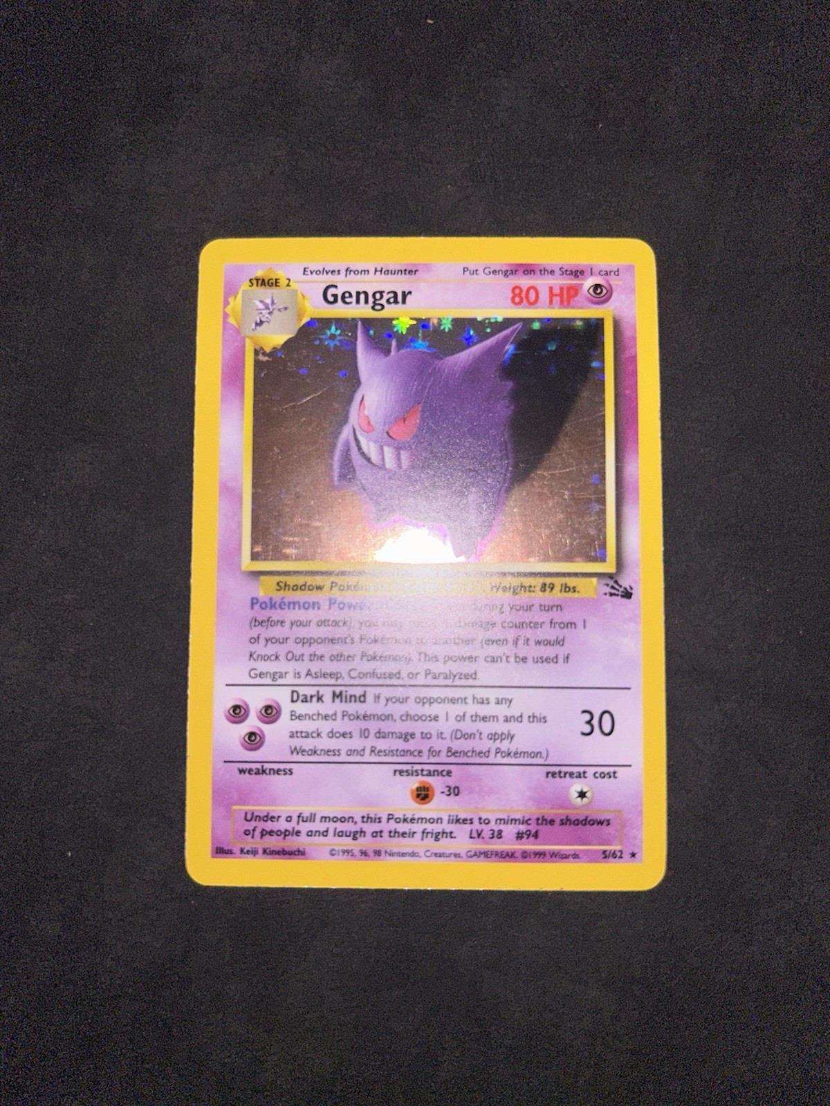 Gengar Fossil Holo 5/62 Eng Nm