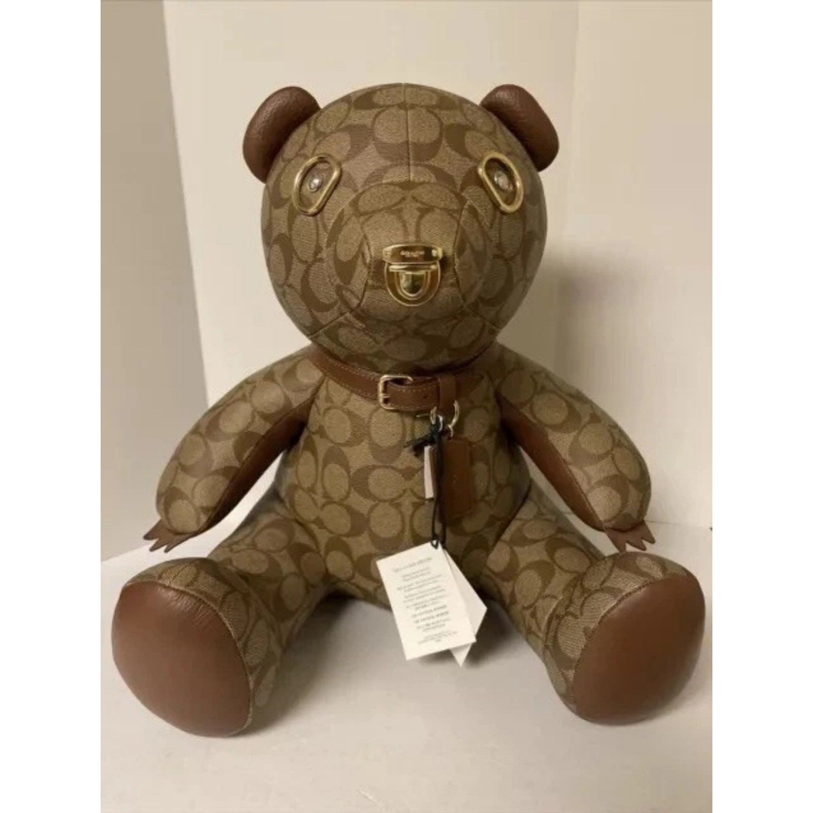 COACH LARGE Leather Collectible Bear  NWT