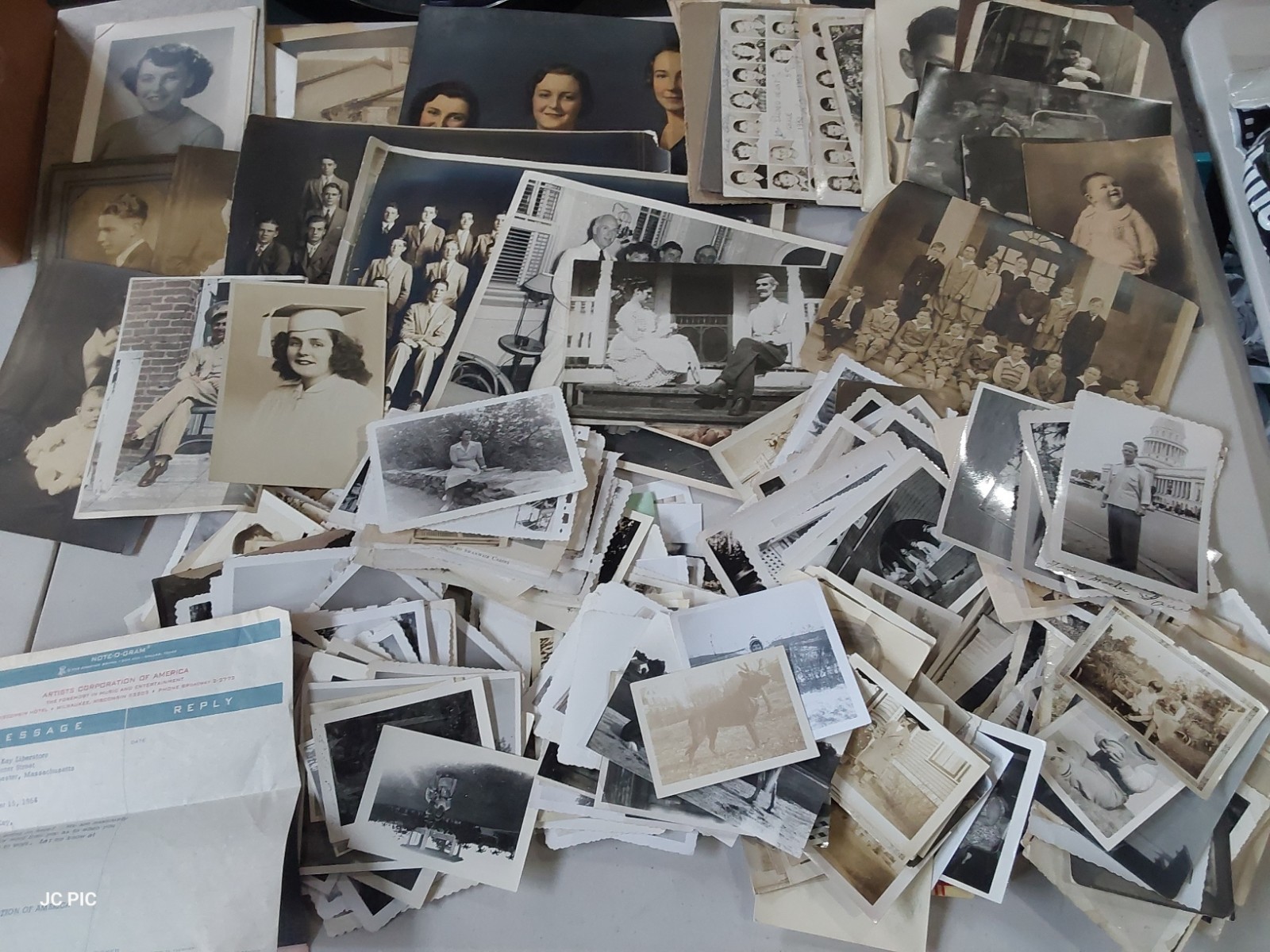 Huge family estate B&W Photo lot Candid snapshot ephemera MA area girl performer