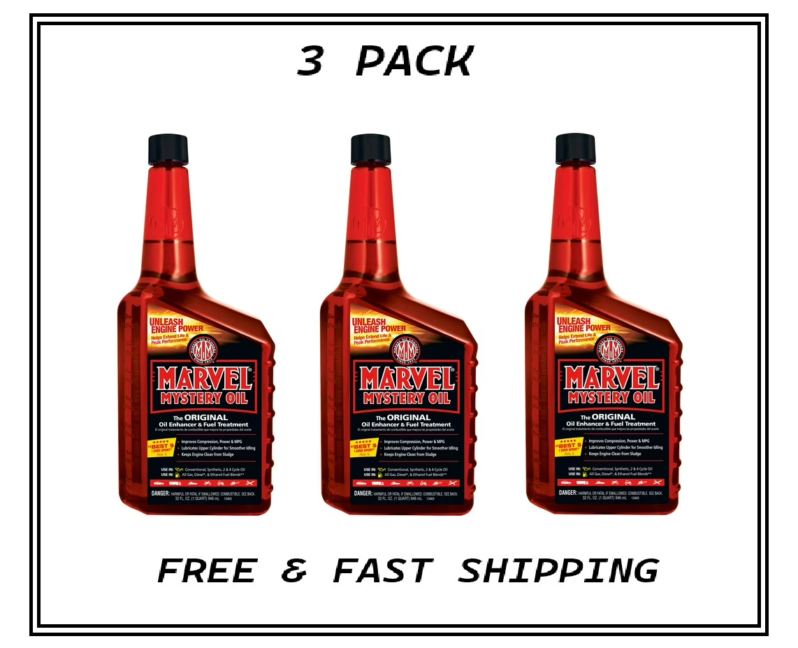 ( 3 Pack) Marvel Mystery Oil - Oil Enhancer and Fuel Treatment, 32 oz.